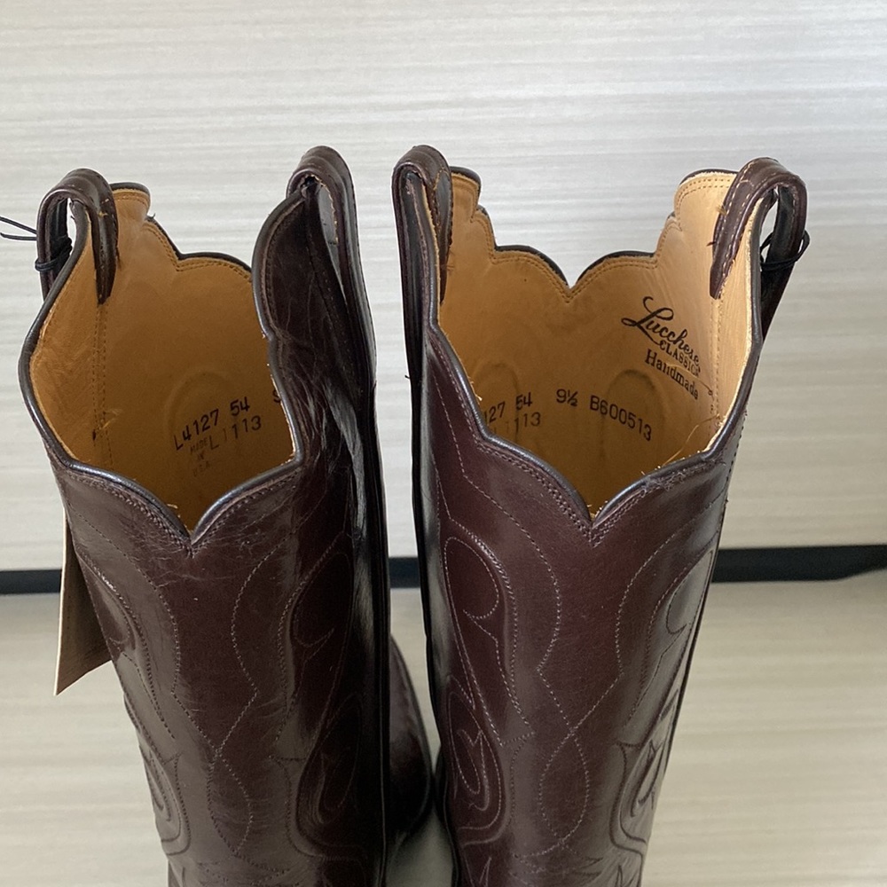 Lucchese Womens handmade leather cowboy boots L4127 size 9.5 caiman belly - Picture 12 of 12